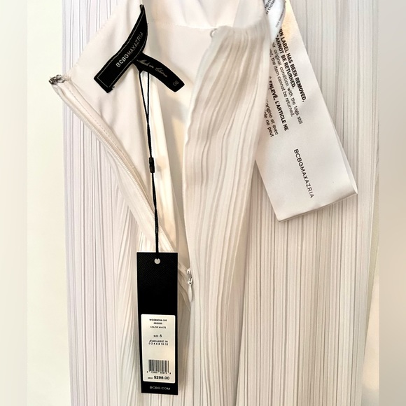 BCBGMAXAZRIA white Pleated Cutout Back Gown - Raven - Picture 10 of 11